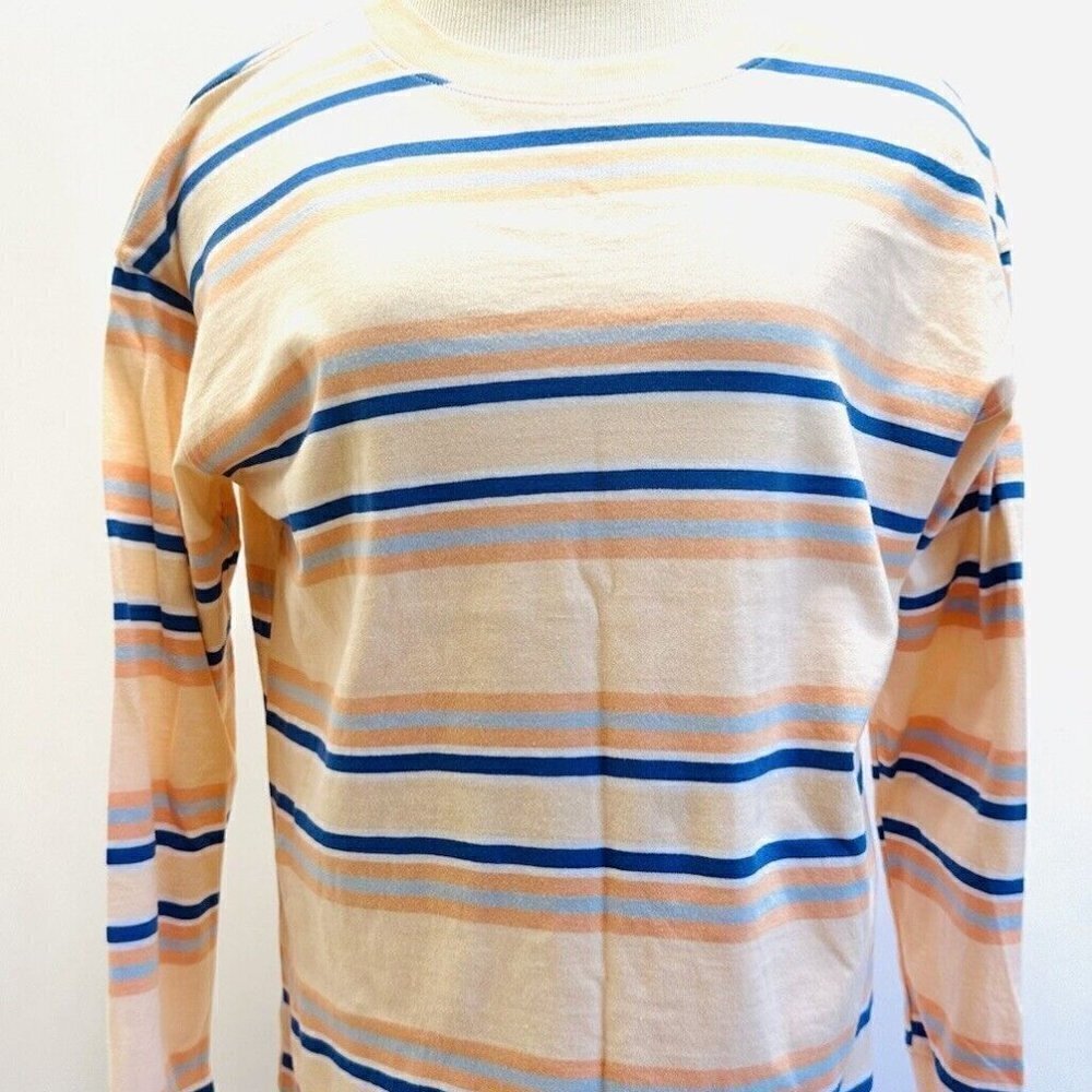 NWT SO Juniors Long Sleeve Pullover Round Neck Striped Mulit-Colored Shirt Sz XS